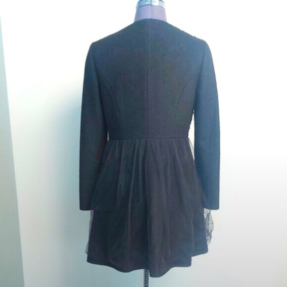 Vintage Black Wool and Netting Coat - Size S - Picture 2 of 8